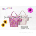 Fabric Flower Pattern Shopping Bag with Accessories